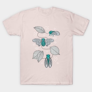 Cicadas in Pink + Teal T-Shirt